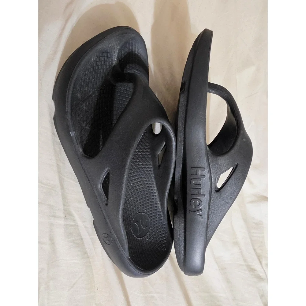 Hurley Mens Black Foam Flip Flop Sandals Thong Slides Size 10 fit like 8s